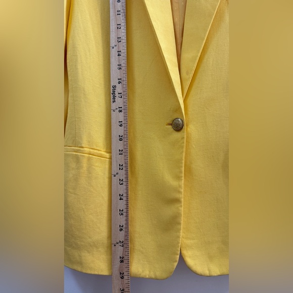 Talbots Vintage Yellow Linen Blend Button Blazer - Size 8 - Picture 5 of 8